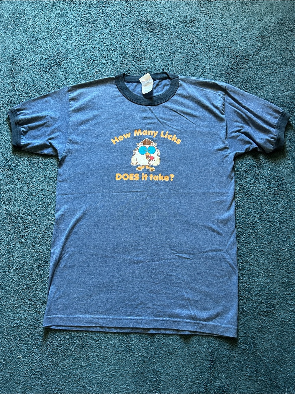 Blue Ringer Tee "How Many Licks Does It Take?"